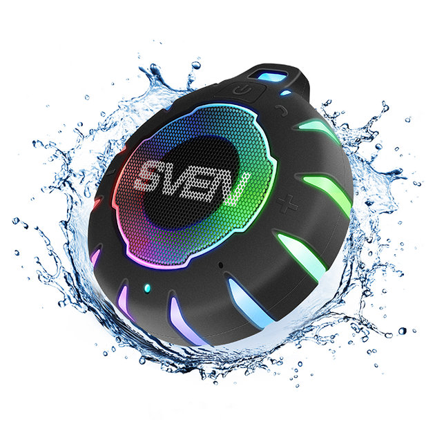 Колонка SVEN PS-95 Black (7 Вт, Waterproof (IPx7), TWS, Bluetooth, 1000мА*ч) - Фото 1 Колонка SVEN PS-95 Black (7 Вт, Waterproof (IPx7), TWS, Bluetooth, 1000мА*ч) - изображение 1