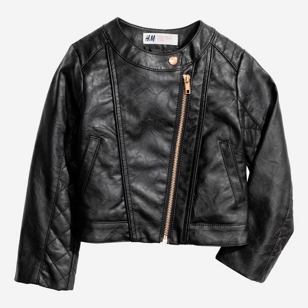 Демисезонная куртка из искусственная кожи H&M 0335540-3 104 см Черная (СА2000001737057) 