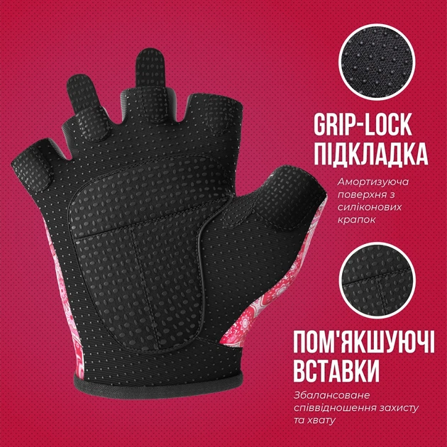 Рукавички жіночі для фітнесу Contraband Pink Label 5387 Paisley Print Gloves (Рожевий XS) - Фото 2 Рукавички жіночі для фітнесу Contraband Pink Label 5387 Paisley Print Gloves (Рожевий XS) - зображення 2