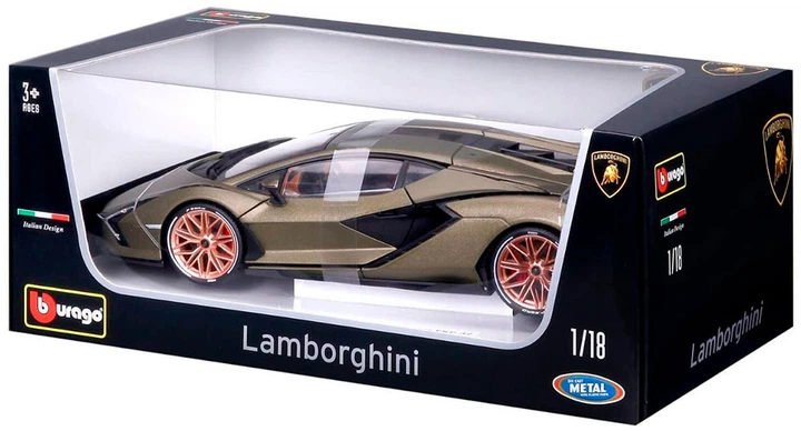 Автомодель Bburago Lamborghini Sian FKP 37 1:18 Зелена (4893993110469) - зображення 11
