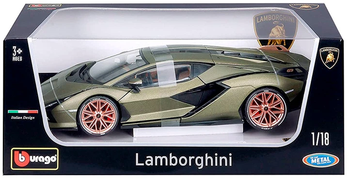 Автомодель Bburago Lamborghini Sian FKP 37 1:18 Зелена (4893993110469) - зображення 12