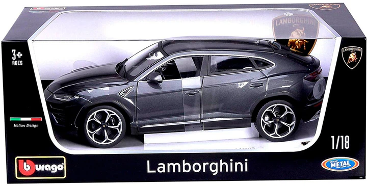 Автомодель Bburago Lamborghini Urus 1:18 Сіра (4893993110421) - зображення 8