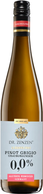 Вино Dr. Zenzen Pinot Grigio біле напівсолодке 0.75 л безалкогольне (4008005045008) - зображення 1