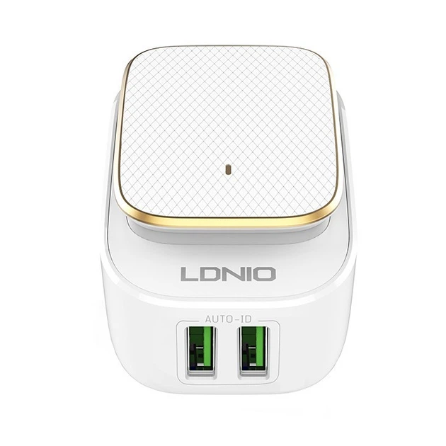 Сетевое зарядное устройство LDNIO A2205 на 2 USB с LED ночником micro-usb White (A2205) - изображение 8