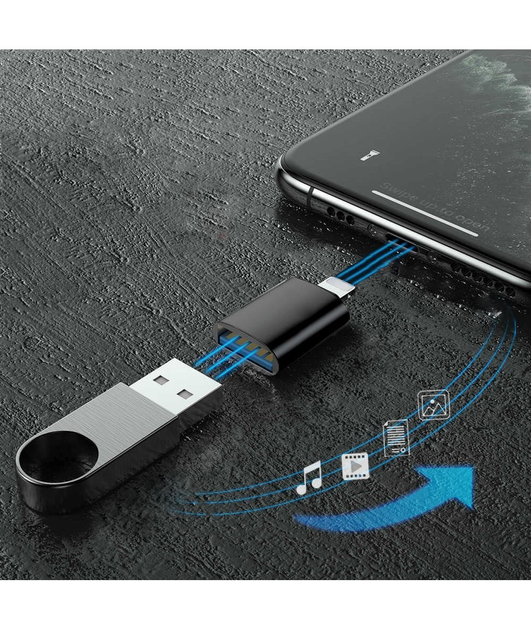 Адаптер переходник OTG с USB 3.0 на Micro USB HOCO UA10 жемчужный