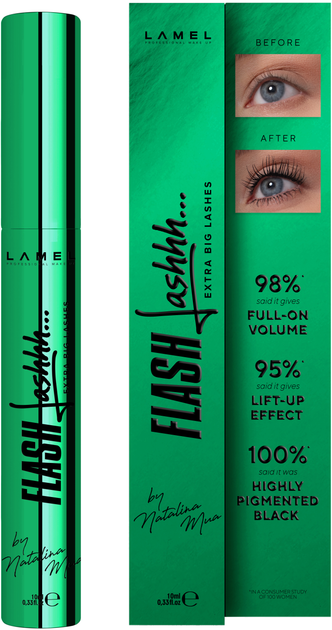 Удлиняющая тушь с эффектом накладных ресниц Lamel Flash Lashhh Mascara ...