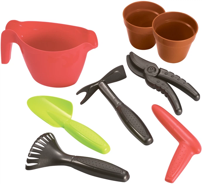 Wózek Ecoiffier Garden 51 cm z doniczkami i narzędziami ogrodowymi (7600004479) - obraz 2