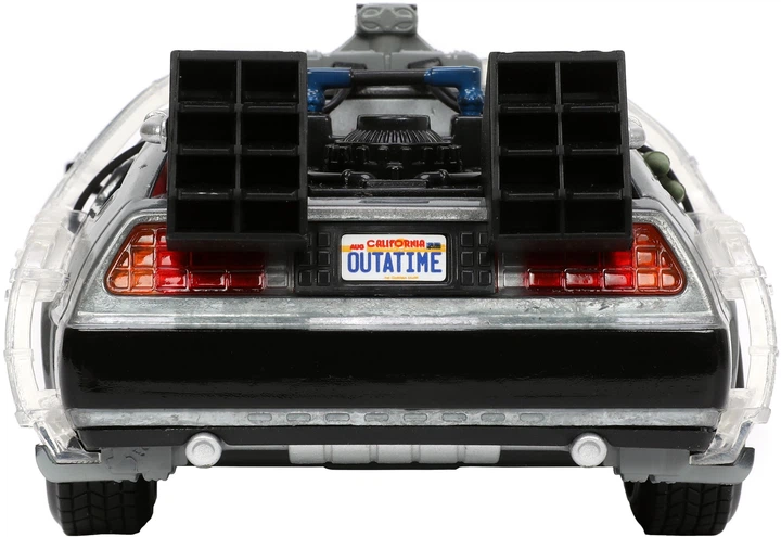 Metalowy samochód Jada "Powrót do przyszłości 1" Wehikuł czasu z efektem świetlnym 1:24 (SBA253255038) - obraz 6