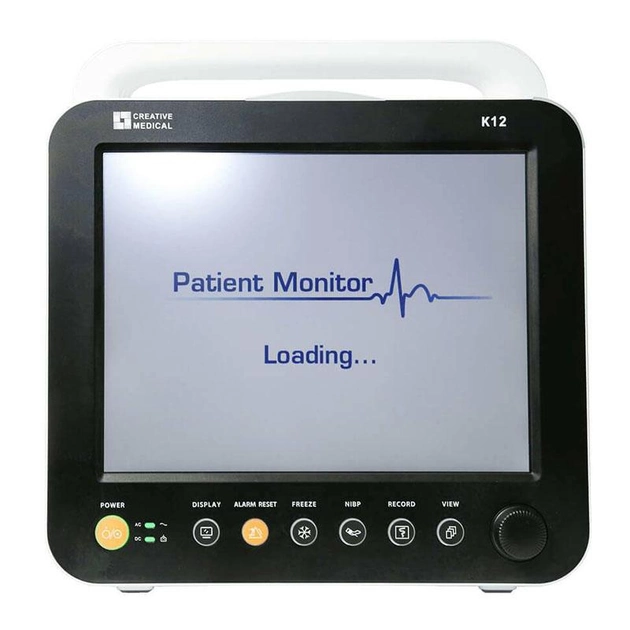 Монитор пациента прикроватный Creative Medical K12 PM с сенсорным экраном датчики сатурации частоты пульса и артериального давления ЭКГ частоты дыхания и температуры (K12) - зображення 2