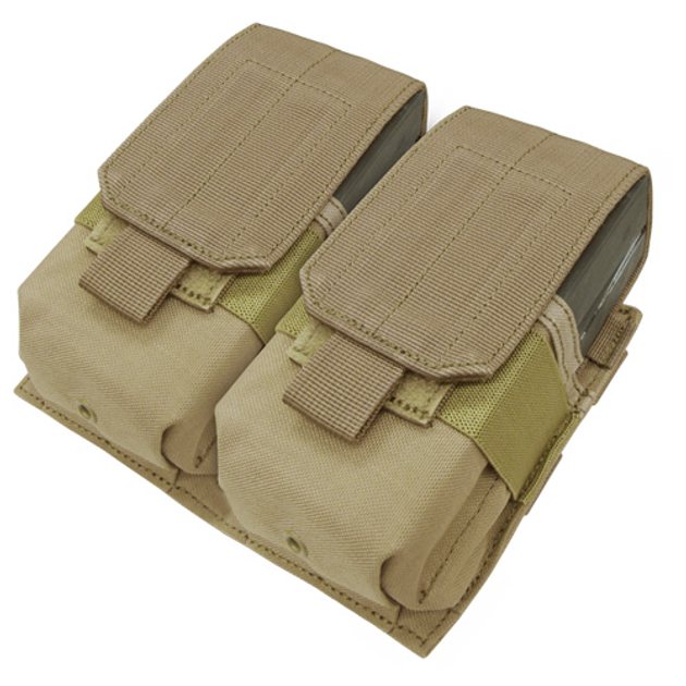 Подсумок для магазинов винтовки 7.62 двойной молле Condor Double AR10/M-14 Mag Pouch MA63 Тан (Tan) - изображение 1