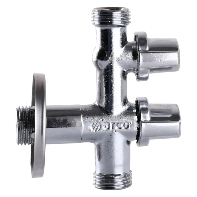 Кран шаровой угловой двойной 1/2