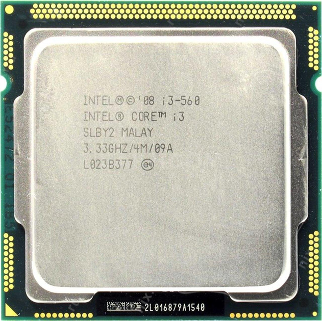 Б/У, Процессор, Intel Core i3-560, LGA1156, 2х3.33GHz, 4 потока, 4 MB, 1333 Mhz, s1156 - изображение 1