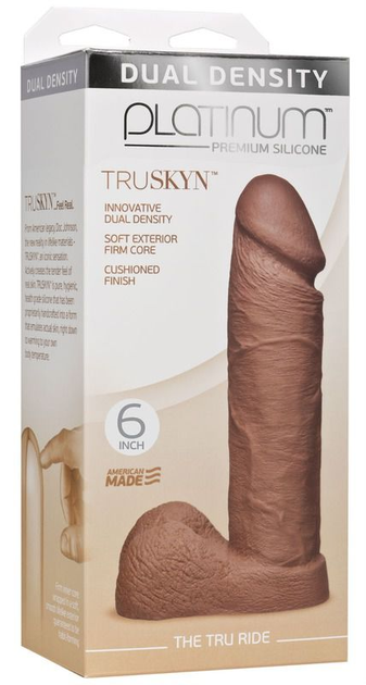 Фалоімітатор Doc Johnson Platinum Truskyn The Tru Ride 6 Inch колір коричневий (19125014000000000) - зображення 3