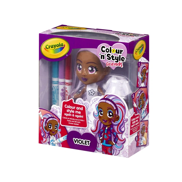 Zestaw dla kreatywności lalka Crayola Colourn Style Friends 918936/89393 Violet (8720077189393) - obraz 2
