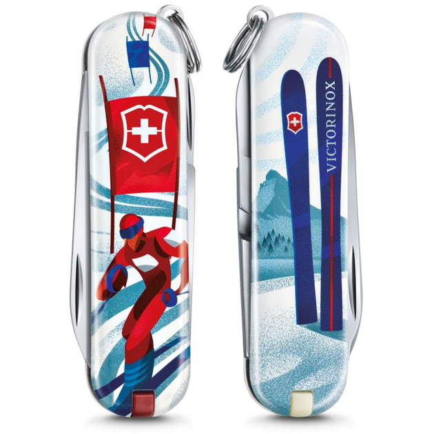 Складной нож Victorinox CLASSIC LE "Ski Race" 58мм/1сл/7функ/цветн/чехол /ножн - изображение 1