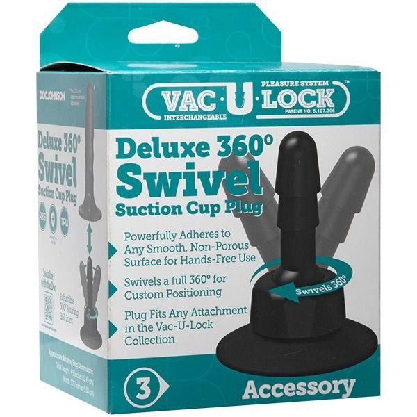 Штекер на присоске Doc Johnson Vac-U-Lock Deluxe 360° Swivel Suction Cup Plug (21800000000000000) - изображение 2
