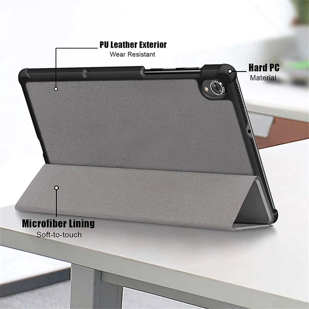 Чохол Slimline Portfolio для Lenovo Tab K10 TB-X6C6F, TB-X6C6X Grey - Фото 5 Чохол Slimline Portfolio для Lenovo Tab K10 TB-X6C6F, TB-X6C6X Grey - изображение 5