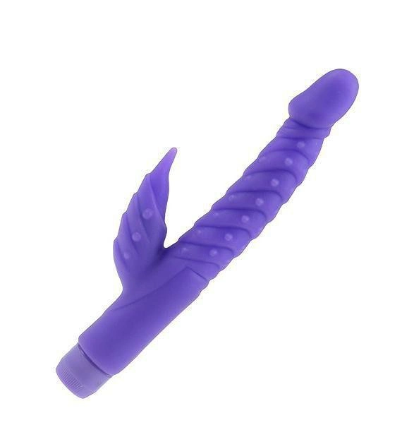 Тонкий латексный вибратор с отростком для стимуляции клитора Fairy Tail цвет фиолетовый (00263017000000000) - изображение 2