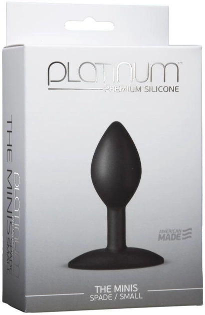 Анальна пробка Platinum Premium Silicone The Minis Spade Small колір чорний (15905005000000000) - зображення 1