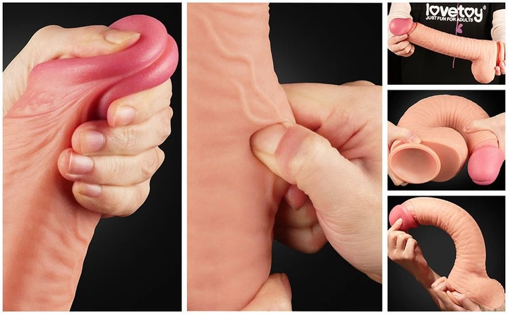 Фаллоимитатор Lovetoy 12 Dual Layered Platinum Silicone Cock, 31,5 см (22199000000000000) - изображение 11