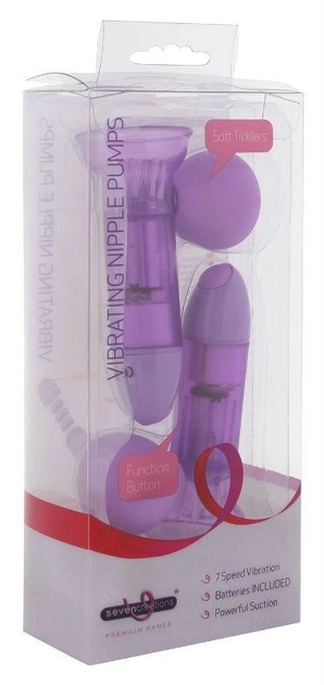 Вибропомпы на соски Seven Creations Vibrating Nipple Pump цвет фиолетовый (13227017000000000) - изображение 2