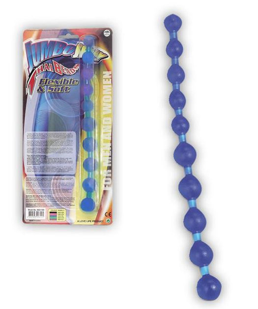 Анальний ланцюжок NMC Jumbo Jelly Thai Beads колір синій (14600007000000000) - зображення 1