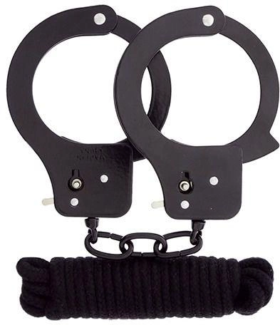 Набір Bondx Metal Cuffs & Love Rope Set колір чорний (15940005000000000) - зображення 2