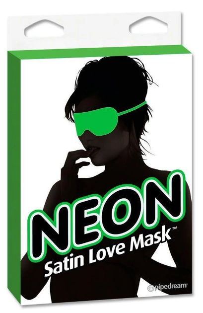 Маска на очі Neon Satin Love Mask колір зелений (16061010000000000) - зображення 1
