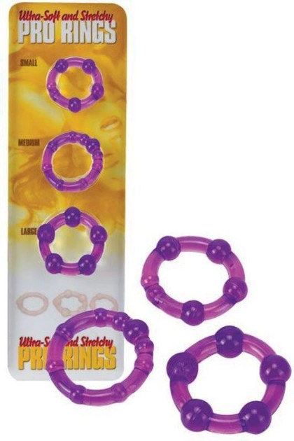 Набір ерекційних кілець Ultra Soft & Stretchy Pro Rings Purple колір фіолетовий (15023017000000000) - зображення 1