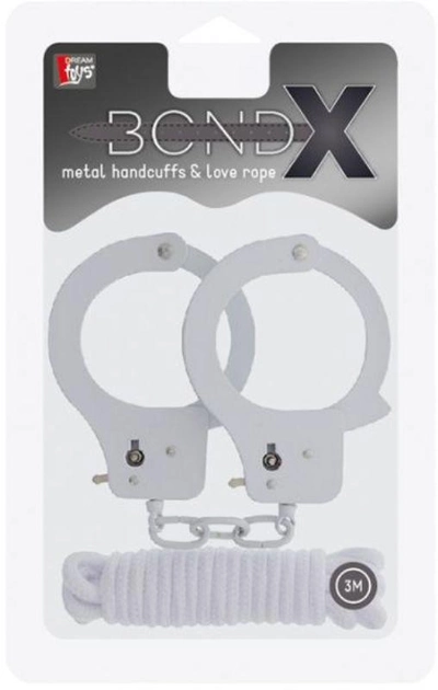 Набір Bondx Metal Cuffs & Love Rope Set колір білий (15940004000000000) - зображення 2