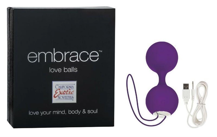 Вагінальні кульки з вібрацією Embrace Love Balls колір фіолетовий (14648017000000000) - зображення 1