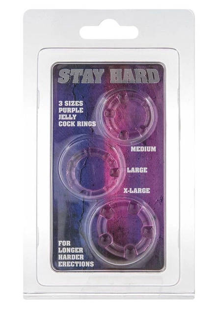 Набір з трьох гелевих эрекционных кілець Stay Hard колір фіолетовий (00843017000000000) - зображення 2