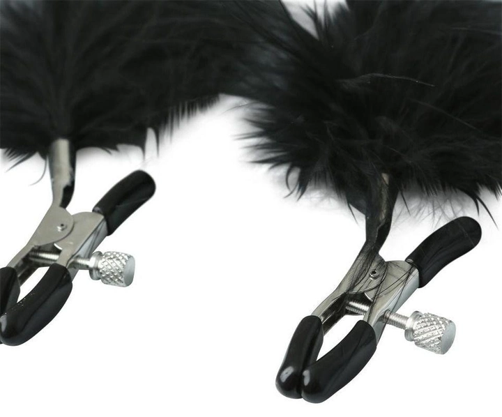 Затискачі для сосків з чорними перами Feathered Nipple Clamps (12112000000000000) - зображення 2