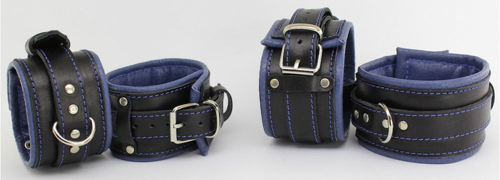 Черно-синий комплект наручников и понож Scappa размер XL (21676000012000000) - изображение 1