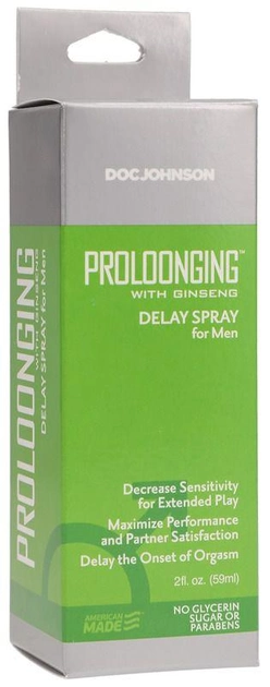 Пролонгує спрей Doc Johnson Proloonging with Ginseng Delay Spray For Men, 59 мл (22352 трлн) - зображення 2