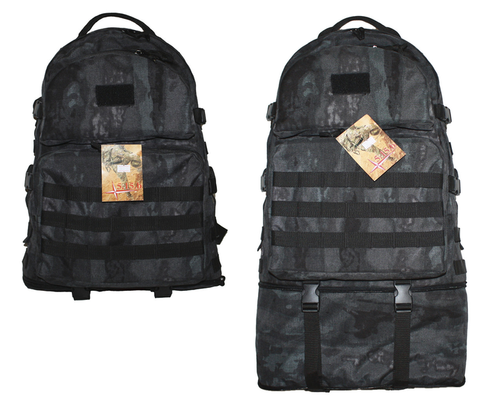 Тактичний туристичний супер-міцний рюкзак трансформер з поясним ременем 40-60 літрів Атакс Кордура 1200 ден. 5.15.b - зображення 2