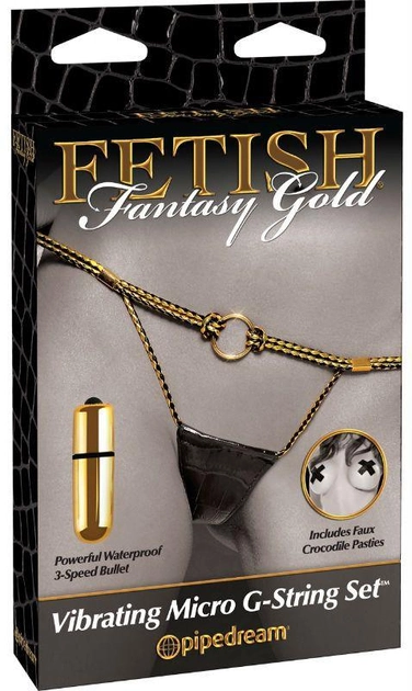 Вибротрусики Pipedream Fetish Fantasy Gold Vibrating Micro G-String Set (16075000000000000) - зображення 2