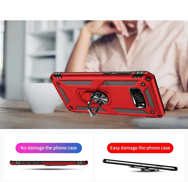 Чехол Shield для Samsung Galaxy S8 / G950 Бампер противоударный с кольцом Red - Фото 4 Чехол Shield для Samsung Galaxy S8 / G950 Бампер противоударный с кольцом Red - изображение 4