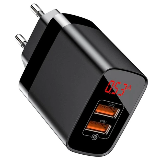 Зарядний мережеве Baseus Mirror Lake BS-E912 QC3.0 18W (2USB 3A) Чорний - зображення 2