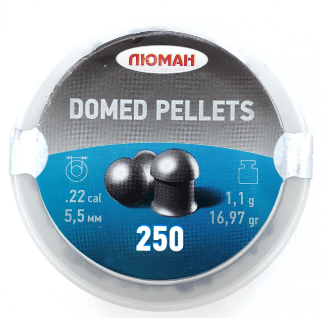 Пули Люман 5.5 мм 1.1г Domed pellets 250 шт/пчк - зображення 1
