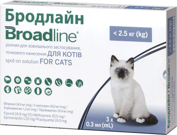 Капли от блох и клещей для кошек весом Boehringer Ingelheim Broadline ...