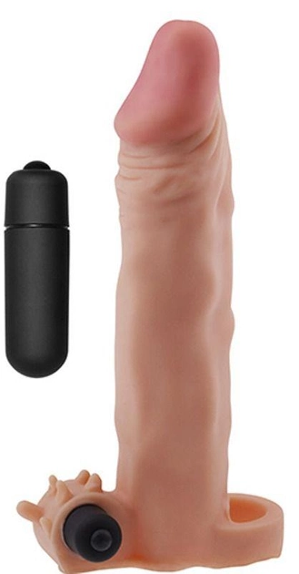 Насадка на пеніс з вібрацією Pleasure X-Tender Series Perfect for 5-6.5 inches Erect Penis колір тілесний (+18913026000000000) - зображення 1