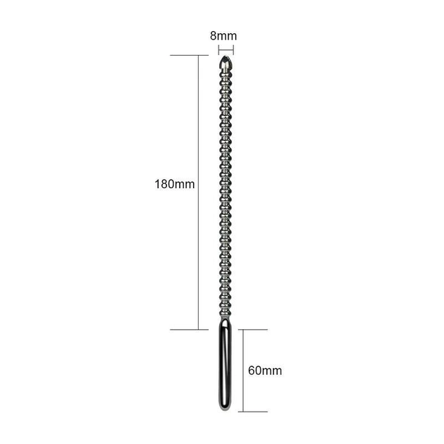 Расширитель для уретры Stainless Steel Penis Plug Ribbed Urethral Dilator (02794000000000000) - изображение 1