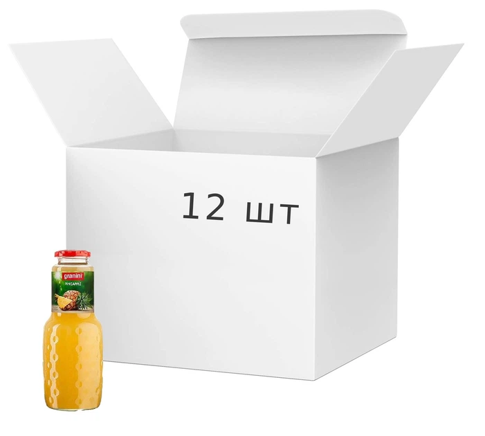 Упаковка соку Granini Ананасовий 50% 0.25 л х 12 шт. (3503780004437) - Фото 1 Упаковка соку Granini Ананасовий 50% 0.25 л х 12 шт. (3503780004437) - зображення 1