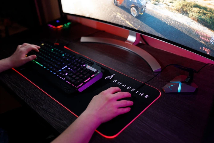 Podkładka pod myszkę SUREFIRE Silent Flight RGB-680 L Speed/Control Black (23942488132) - obraz 2