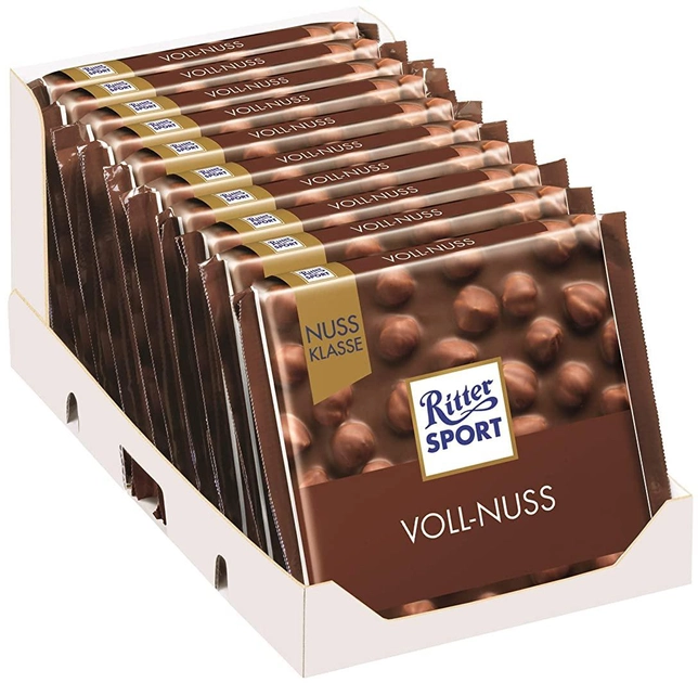 Акция на Упаковка молочного шоколаду Ritter Sport Nut Selection з цільними лісовими горіхами 10 шт. х 100 г от Rozetka