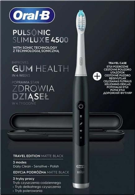 Електрична зубна щітка Oral-B Pulsonic Slim Luxe 4500 Чорна (4210201396420) - зображення 2