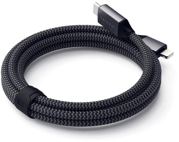 Кабель синхронізації Satechi USB Type-C to Lightning 1.8 м Space Gray (ST-TCL18M) - зображення 4