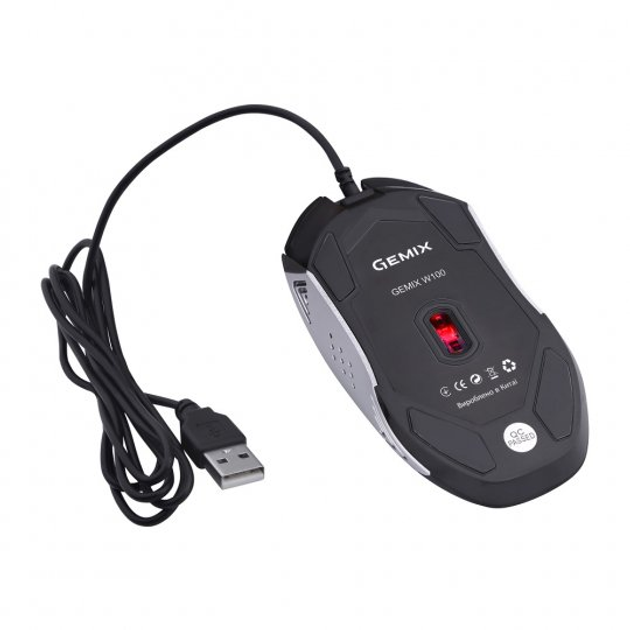 Мышь Gemix W100 USB Black + коврик (W100Combo) - изображение 4