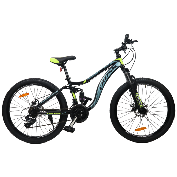 ВЕЛОСИПЕД CROSS PIONEER 26" рама 14" Двухподвес Черно-Зеленый - Фото 1 ВЕЛОСИПЕД CROSS PIONEER 26" рама 14" Двухподвес Черно-Зеленый - изображение 1